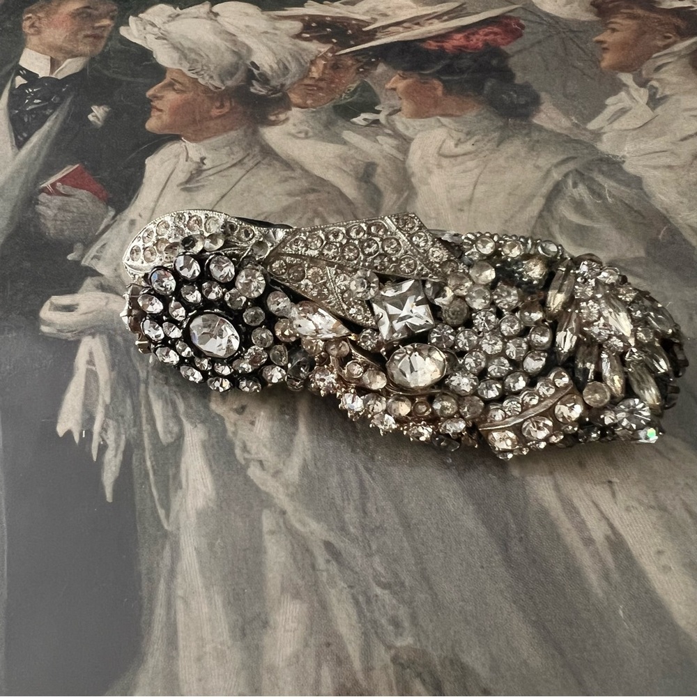 Handmade Rhinestone Collage Vintage Hair Clip - Picture 12 of 15